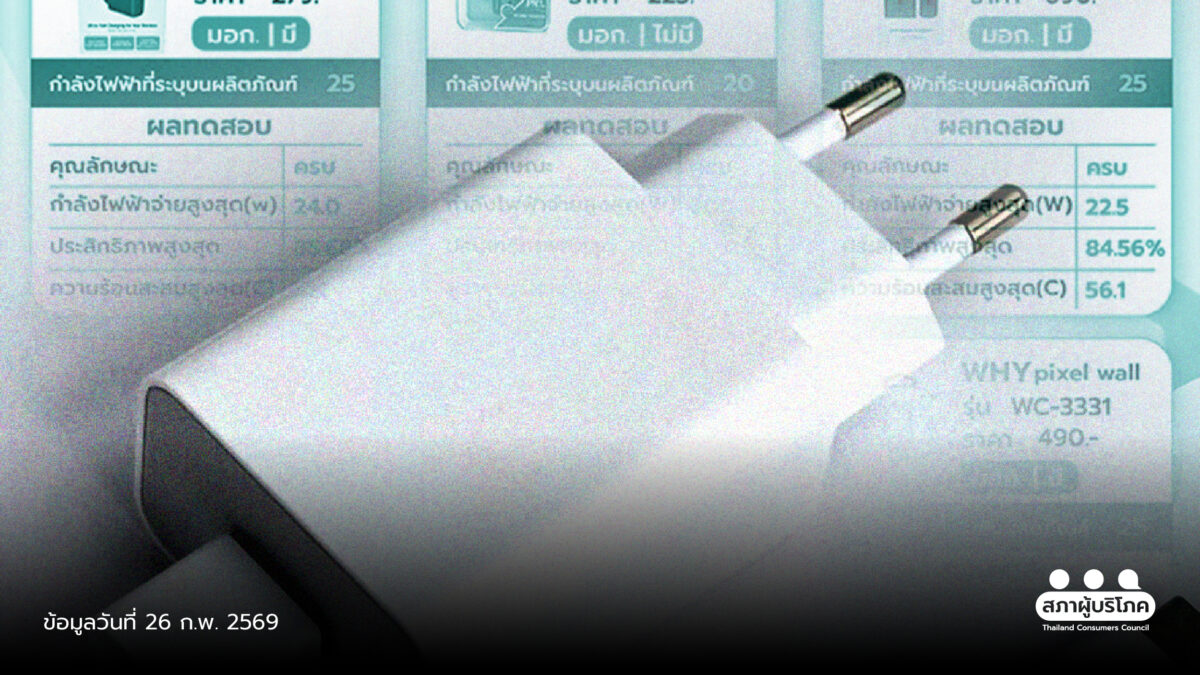 อะแดปเตอร์ชาร์จเร็ว 20 ยี่ห้อ ผ่าน มอก. แต่เกินครึ่งความร้อนสะสมสูง ดัน มอก. คุมเข้มมาตรฐาน