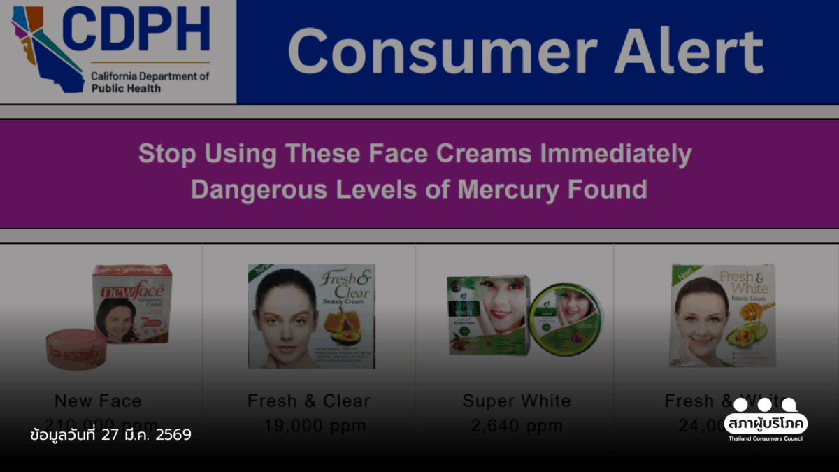 เสี่ยงอันตรายสุขภาพ ตรวจพบเครื่องสำอางไทย ปนเปื้อนปรอทเพียบ รัฐแคลิฟอเนียออกโรงเตือนผู้บริโภค