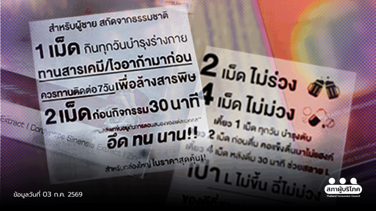 "เป่า L ไม่ขึ้น ฉี่ไม่ม่วง" โฆษณาอาหารเสริม เกินจริง ชง 6 ข้อเสนอ แก้ปัญหา